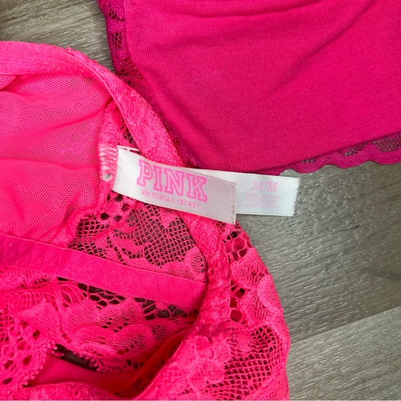 2 pink lace bralettes size M - Picture 4 of 6